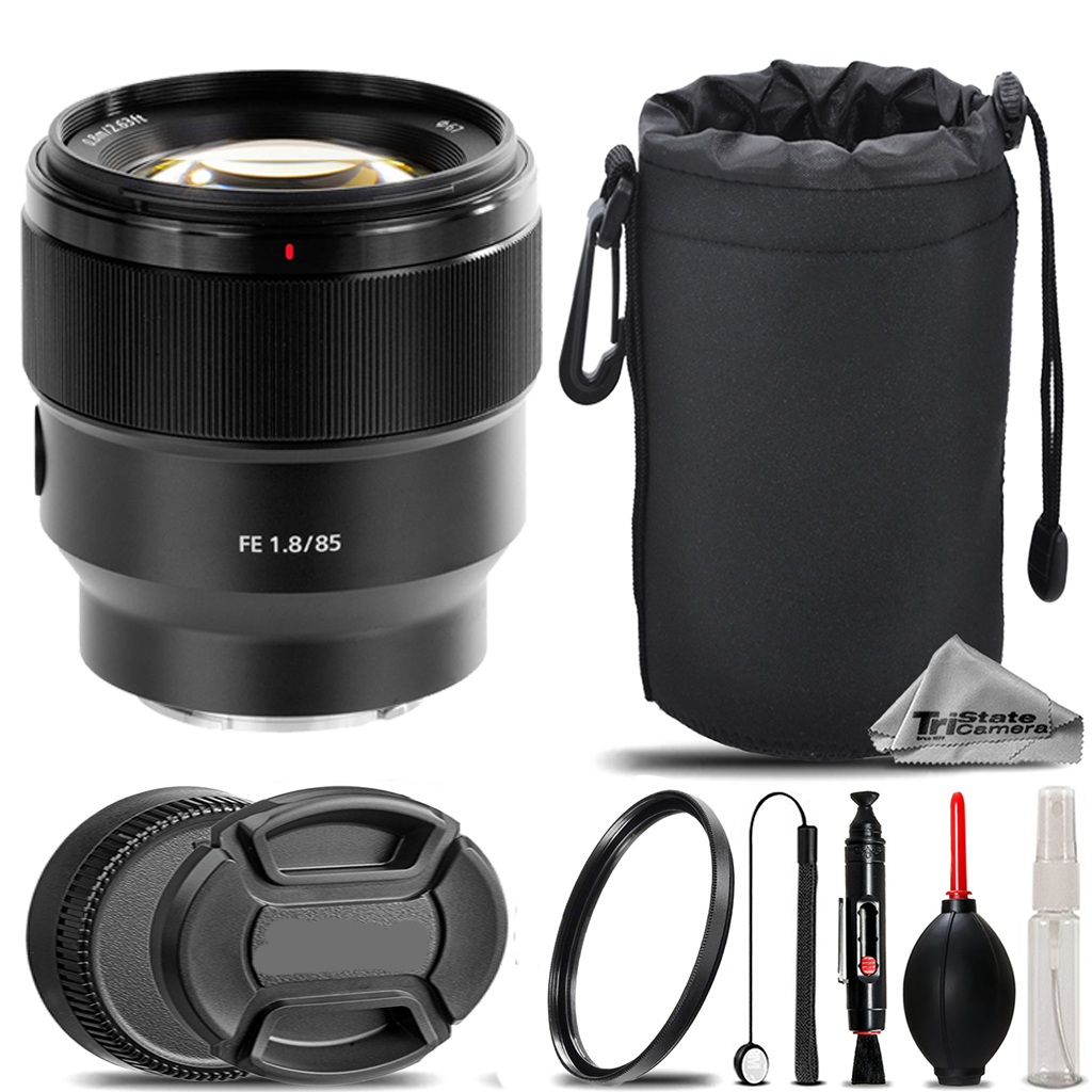FE 85mm f/1.8 Lens + UV Filter Set + Hood + Lens Pouch - Basic Kit *FREE SHIPPING*