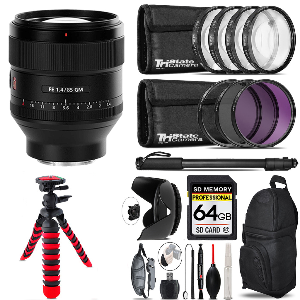 FE 85mm f/1.4 GM Lens + 7 Piece Filter & More - 64GB Kit *FREE SHIPPING*