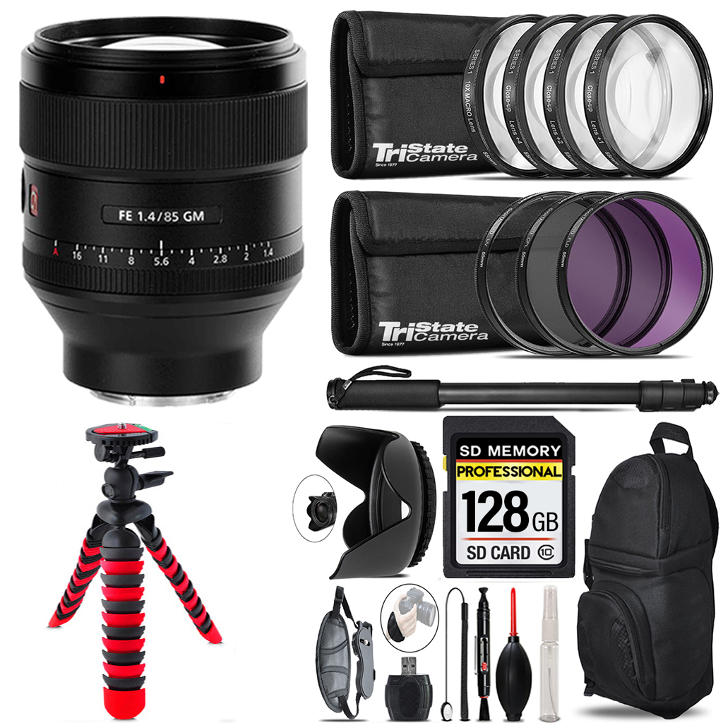 FE 85mm f/1.4 GM Lens +7 Piece Filter & More - 128GB Accessory Kit *FREE SHIPPING*