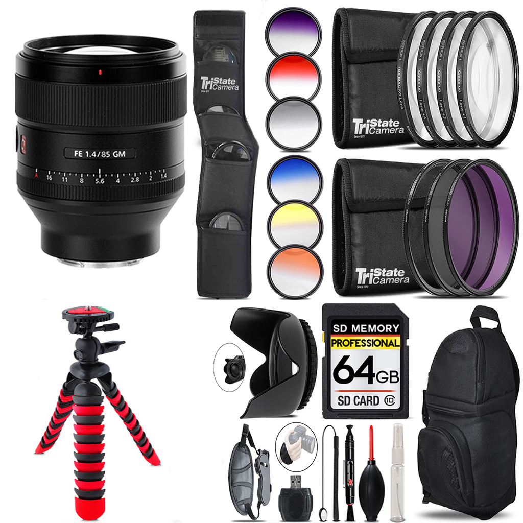 FE 85mm f/1.4 GM Lens +13 Piece Filter & More- 64GB Kit *FREE SHIPPING*