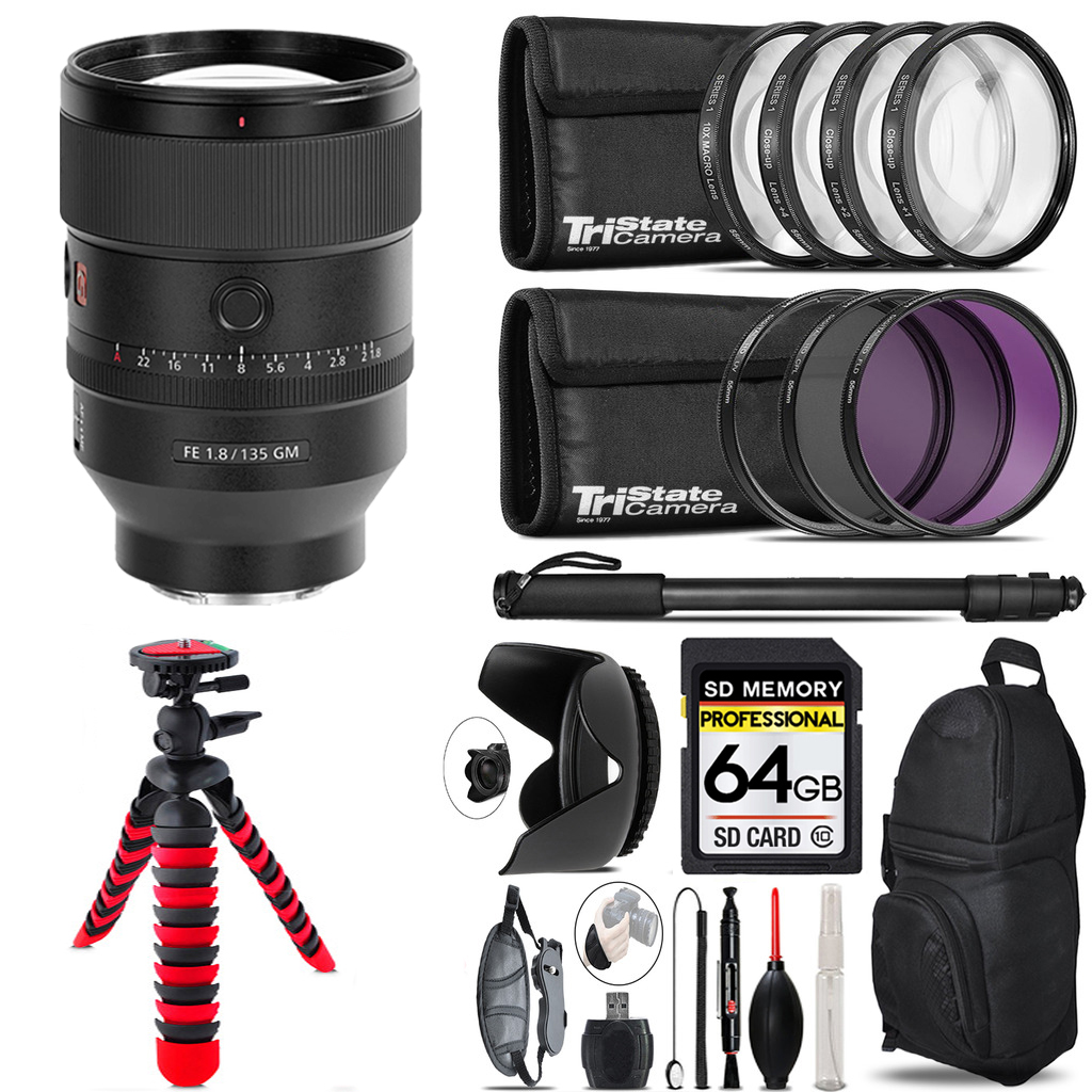FE 135mm f/1.8 GM Lens + 7 Piece Filter & More - 64GB Kit *FREE SHIPPING*