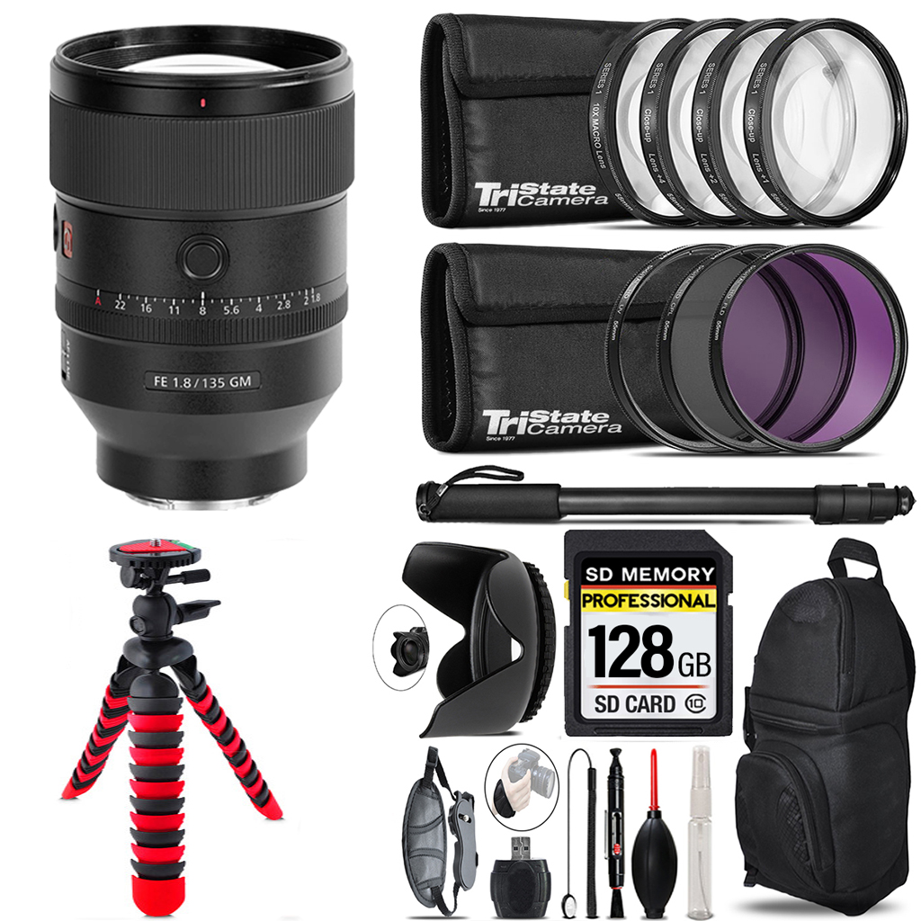 FE 135mm f/1.8 GM Lens + 7 Piece Filter & More - 128GB Accessory Kit *FREE SHIPPING*