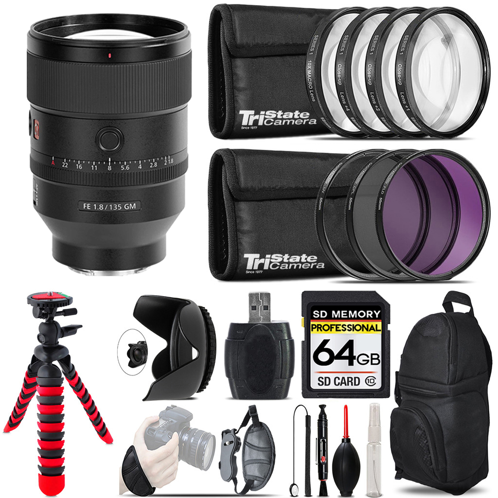 FE 135mm f/1.8 GM Lens + Macro Filter Kit & More - 64GB Kit Kit *FREE SHIPPING*