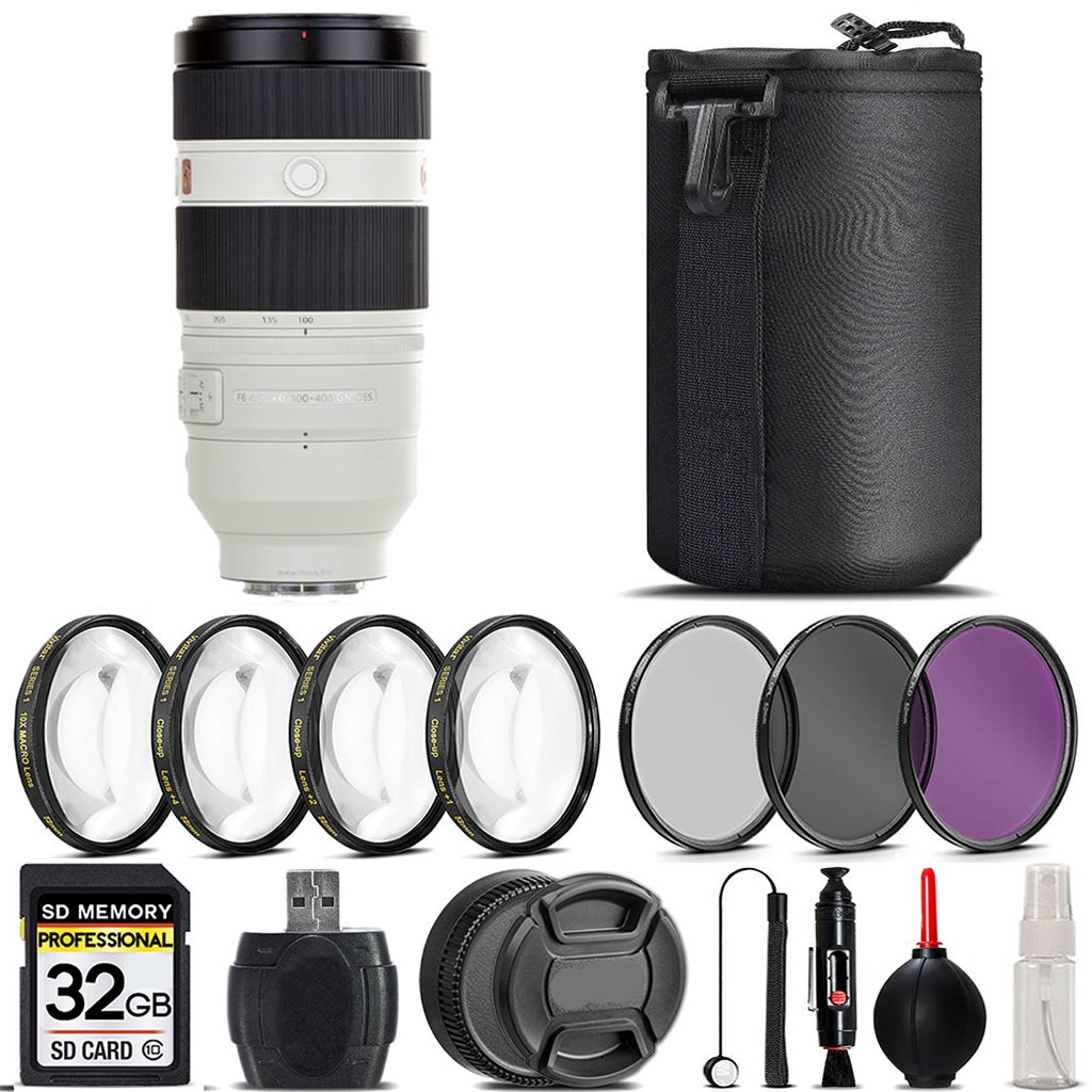 FE 100-400mm GM OSS Lens +4PC Macro Kit +UV, CPL, FLD Filter -32GB *FREE SHIPPING*