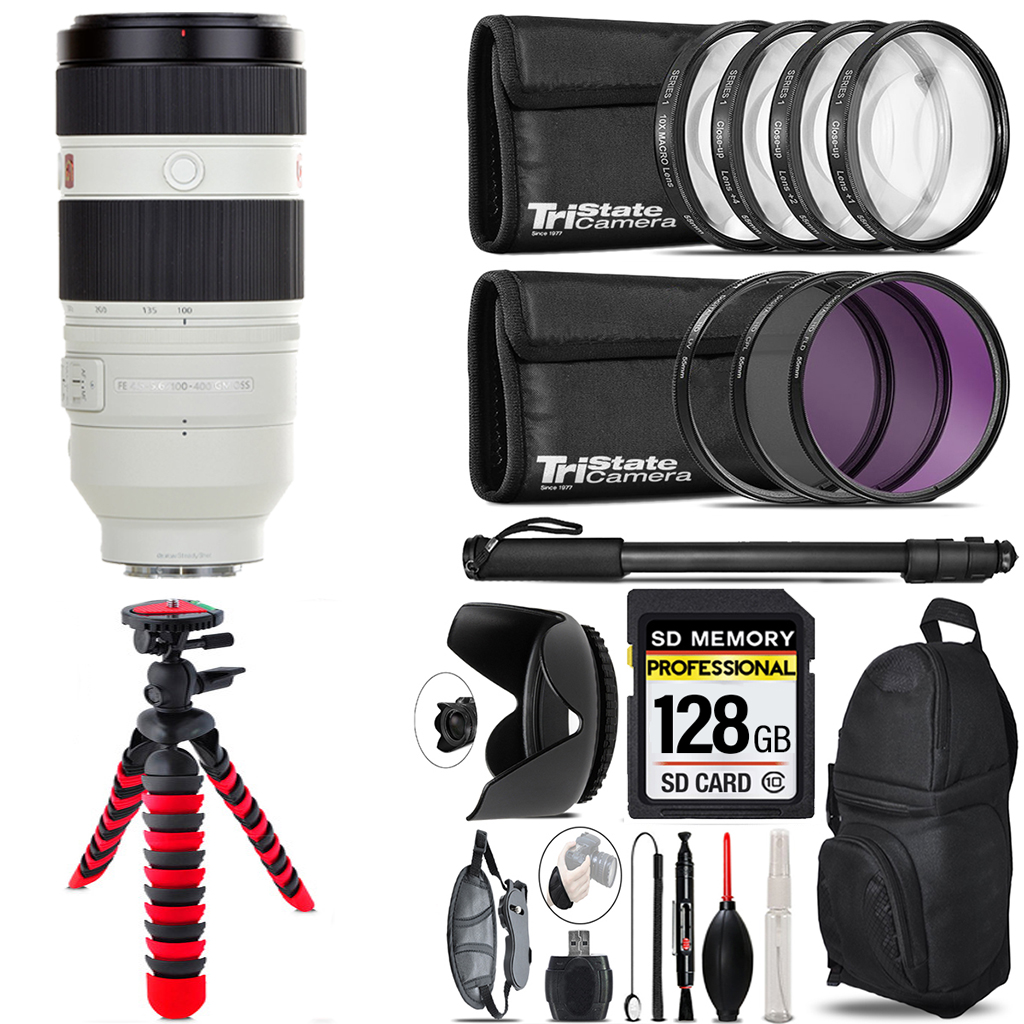 FE 100-400mm GM OSS Lens +7 Piece Filter & More - 128GB Accessory Kit *FREE SHIPPING*