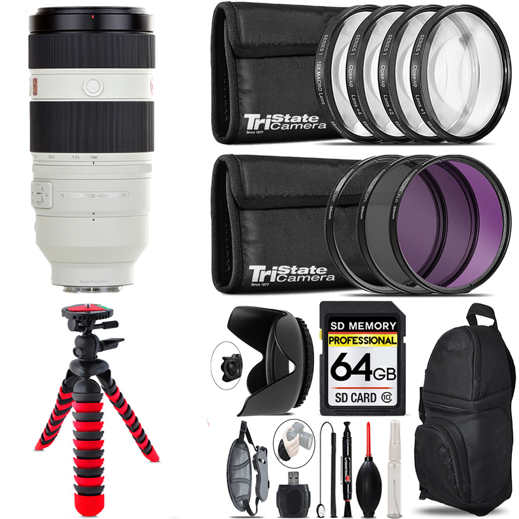 FE 100-400mm f/4.5-5.6 GM OSS Lens +7 Piece Filter & More - 64GB Kit *FREE SHIPPING*