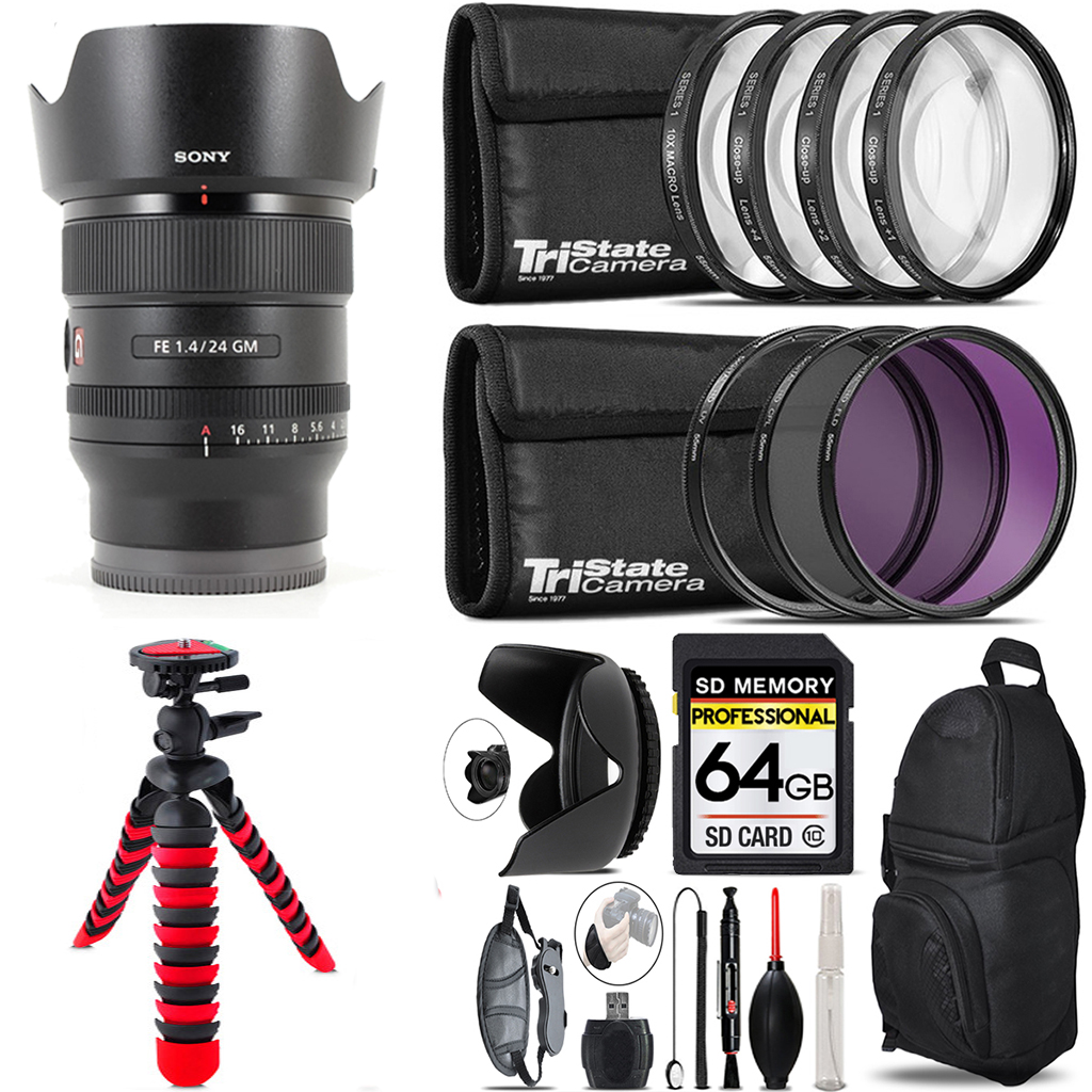 FE 24mm f/1.4 GM Lens +7 Piece Filter & More - 64GB Kit *FREE SHIPPING*