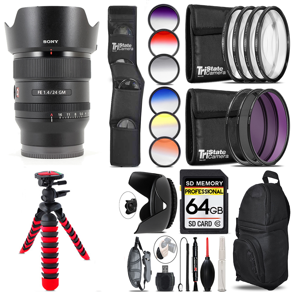 FE 24mm f/1.4 GM Lens +13 Piece Filter & More- 64GB Kit *FREE SHIPPING*