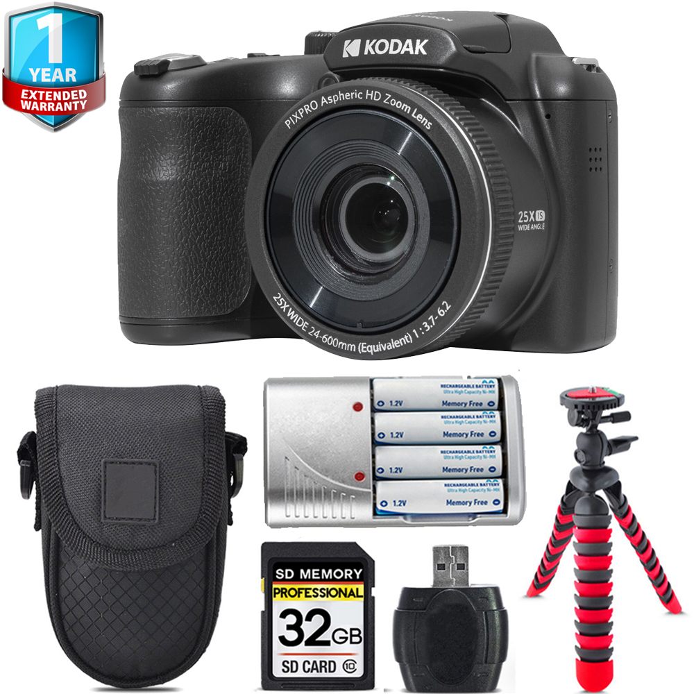 PIXPRO AZ255 Digital Camera (Black) + 1 Yr Warranty +Tripod + Case -32GB *FREE SHIPPING*