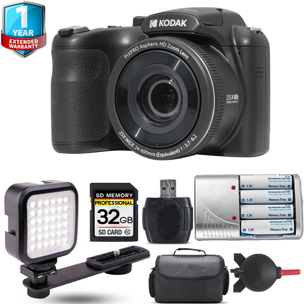 PIXPRO AZ255 Digital Camera (Black) + Extra Battery + LED +1 Yr Warranty *FREE SHIPPING*