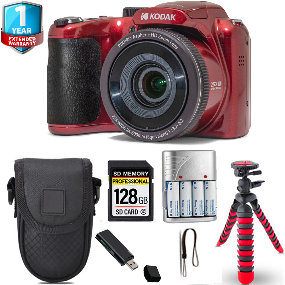 PIXPRO AZ255 Digital Camera (Red) + Spider Tripod + Case+ 1 Yr Warranty *FREE SHIPPING*