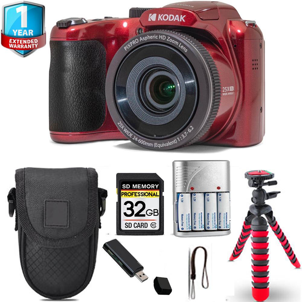 PIXPRO AZ255 Digital Camera (Red) + Tripod + Case+ 1 Yr Warranty *FREE SHIPPING*