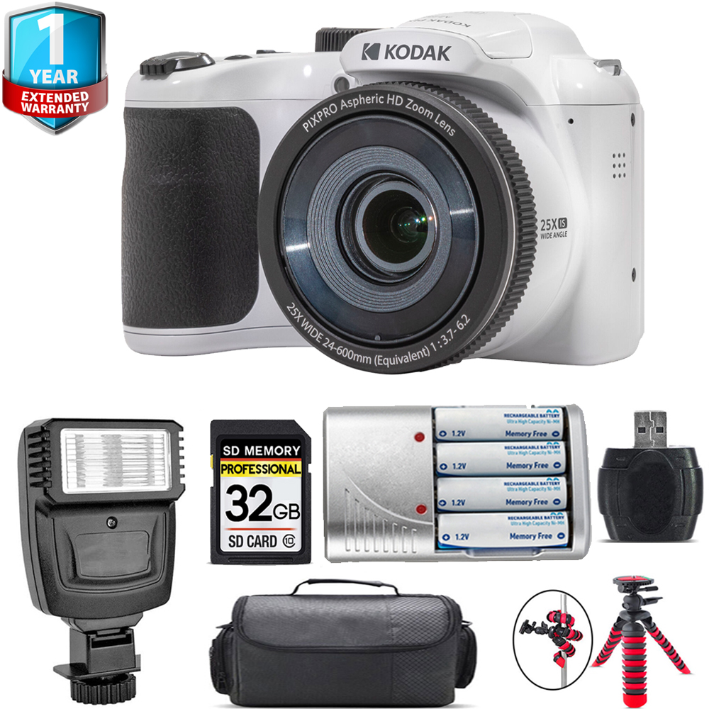 PIXPRO AZ255 Digital Camera (White) + Extra Battery +1 Yr Warranty +32GB *FREE SHIPPING*