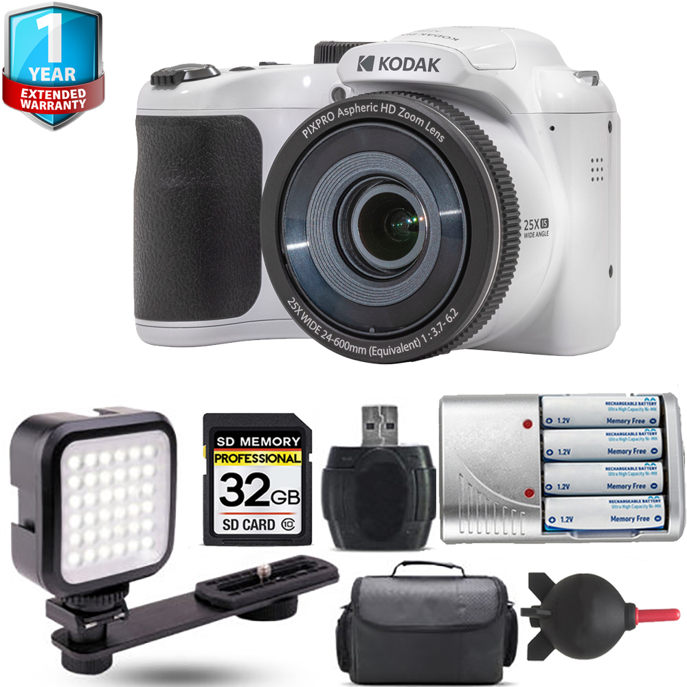 PIXPRO AZ255 Digital Camera (White) + Extra Battery + LED +1 Yr Warranty *FREE SHIPPING*