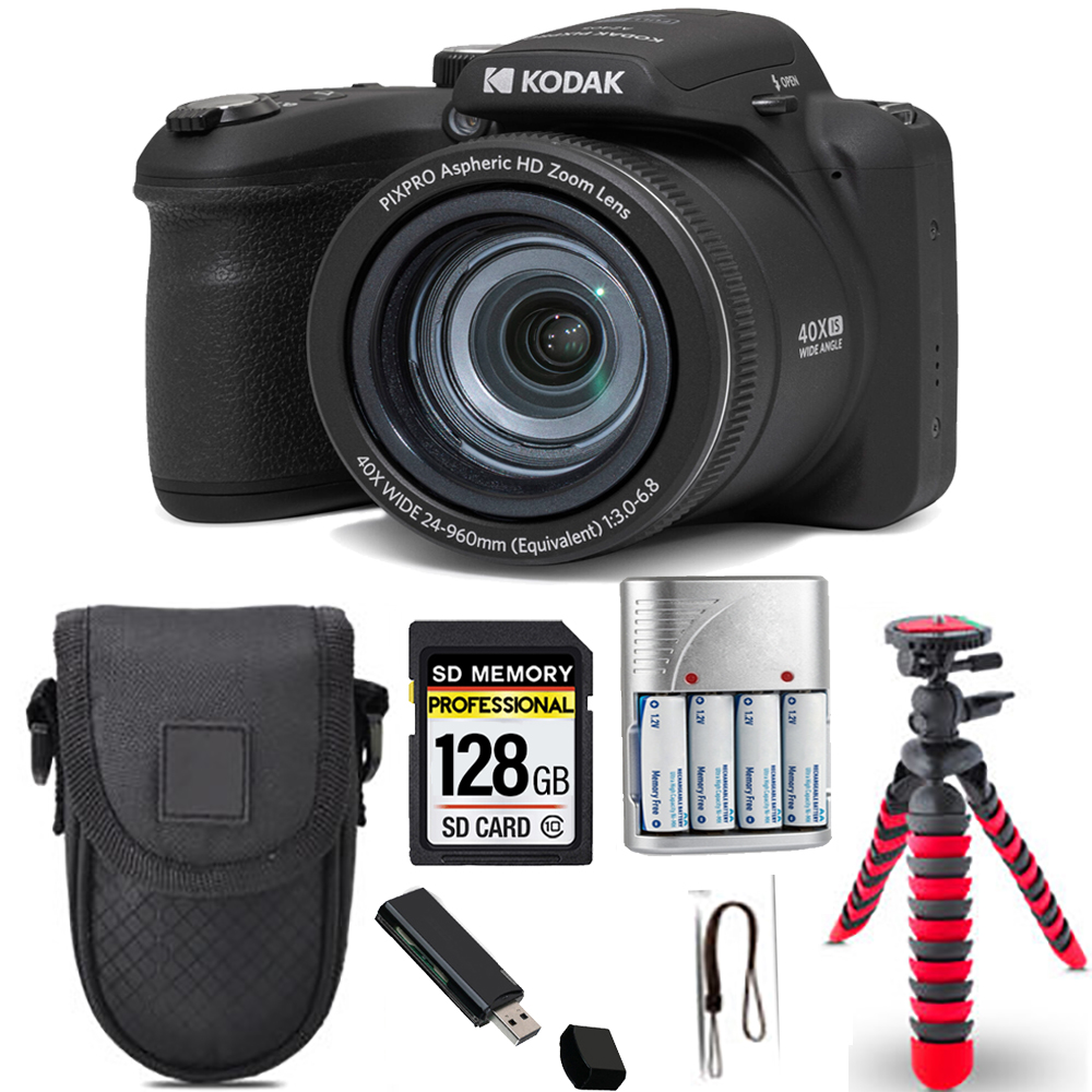 PIXPRO AZ405 Digital Camera (Black)+ Spider Tripod + Case - 64GB Kit *FREE SHIPPING*