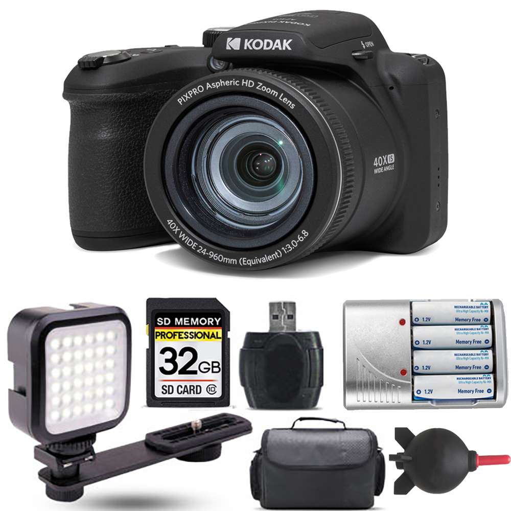 PIXPRO AZ405 Digital Camera (Black)+ Extra Battery + LED - 32GB Kit *FREE SHIPPING*