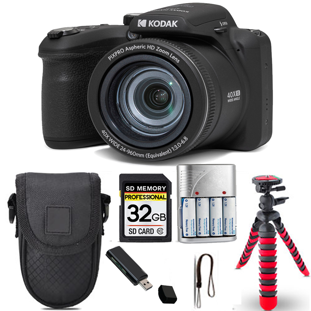 PIXPRO AZ405 Digital Camera (Black) + Spider Tripod + Case - 32GB Kit *FREE SHIPPING*