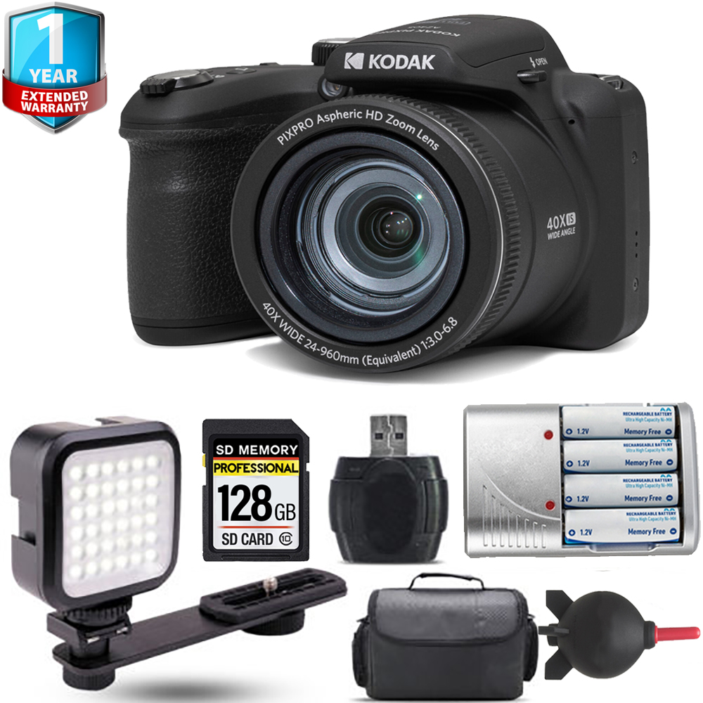 PIXPRO AZ405 Digital Camera (Black) + Extra Battery + 1 Yr Warranty -128GB *FREE SHIPPING*