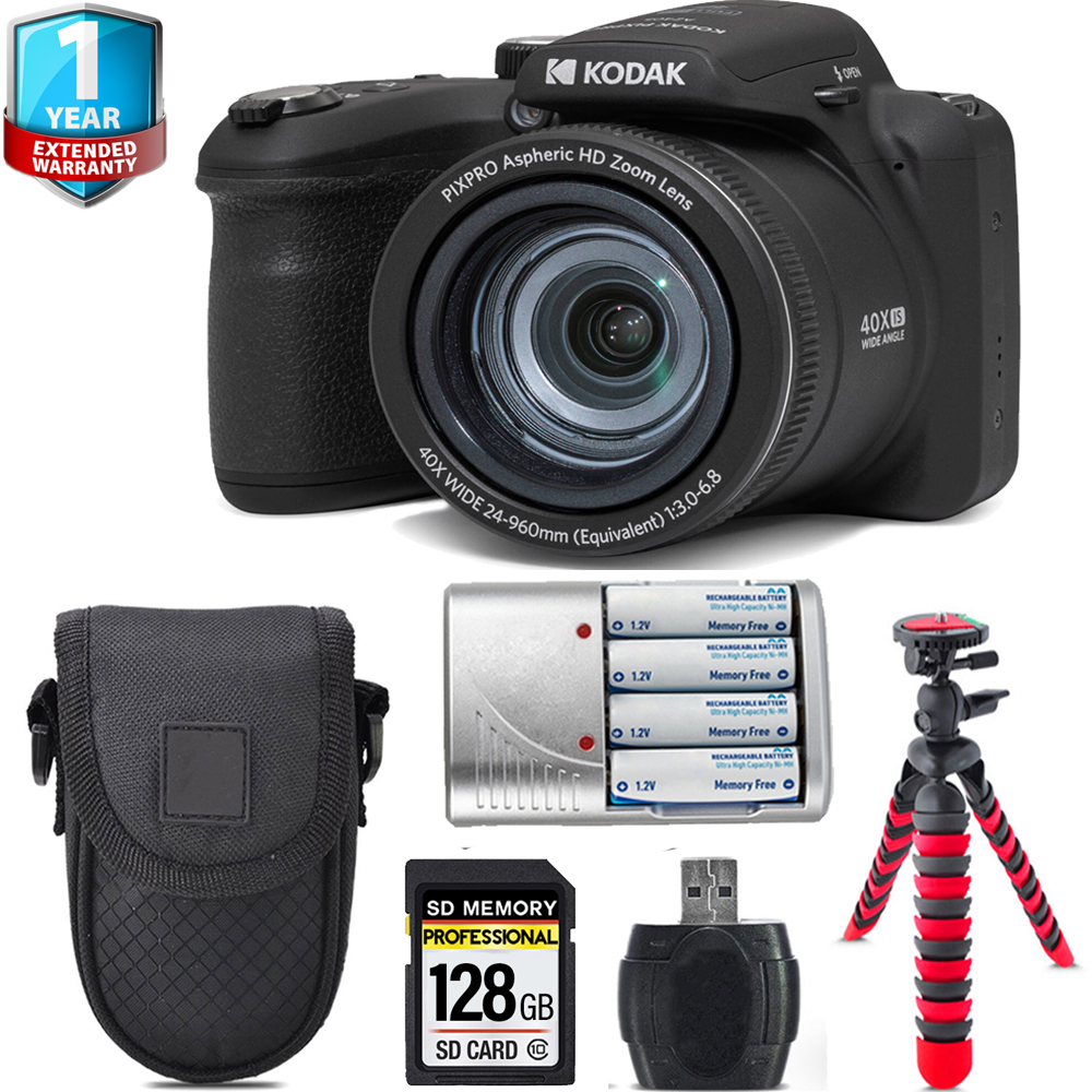 PIXPRO AZ405 Digital Camera (Black) + Extra Battery +1 Yr Warranty +128GB *FREE SHIPPING*