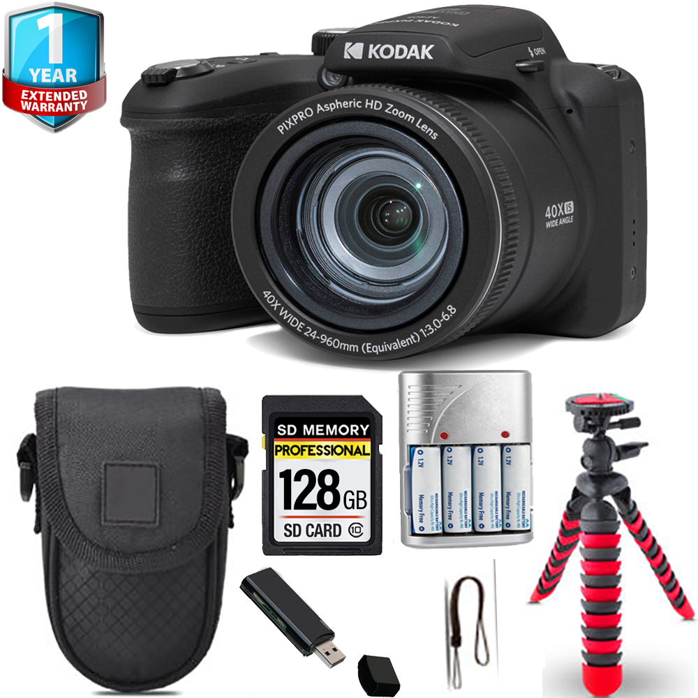 PIXPRO AZ405 Digital Camera (Black) + Spider Tripod + 1 Yr Warranty -64GB *FREE SHIPPING*