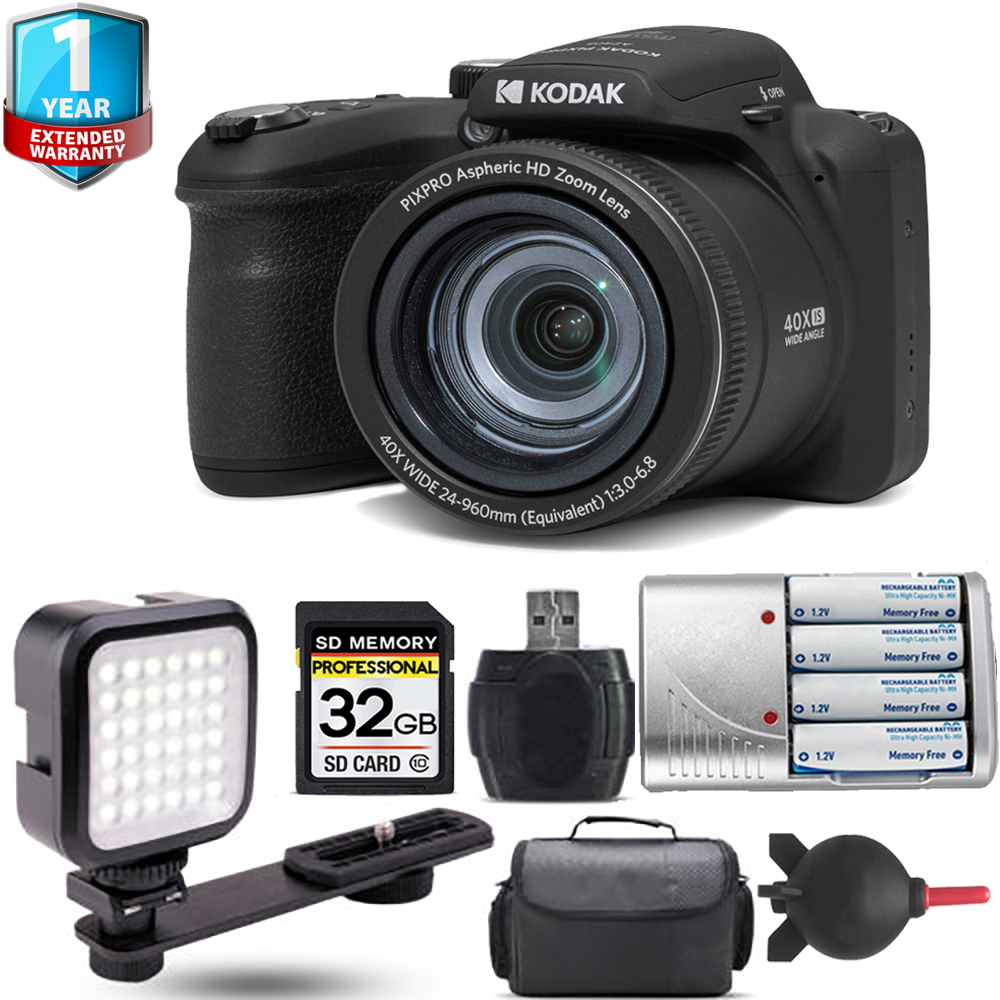 PIXPRO AZ405 Digital Camera (Black) + Extra Battery + LED +1 Yr Warranty *FREE SHIPPING*