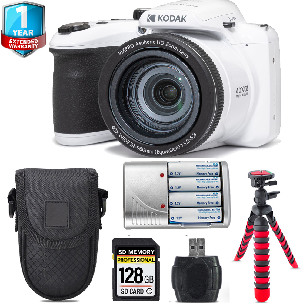 PIXPRO AZ405 Digital Camera (White) + Extra Battery +1 Yr Warranty  +128GB *FREE SHIPPING*
