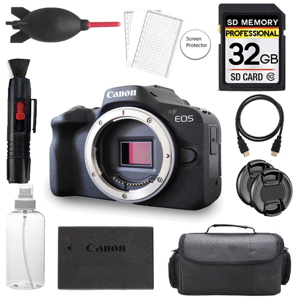 EOS R50 Mirrorless Camera (Black) +32GB + Bag+ UV Filter-Basic Kit *FREE SHIPPING*