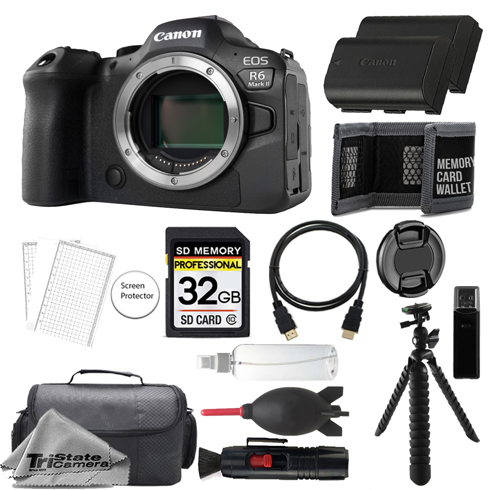 EOS R6 Mark II Mirrorless Camera (Body) + 32GB + Ext Bat+ 3 PC Filter- Kit *FREE SHIPPING*
