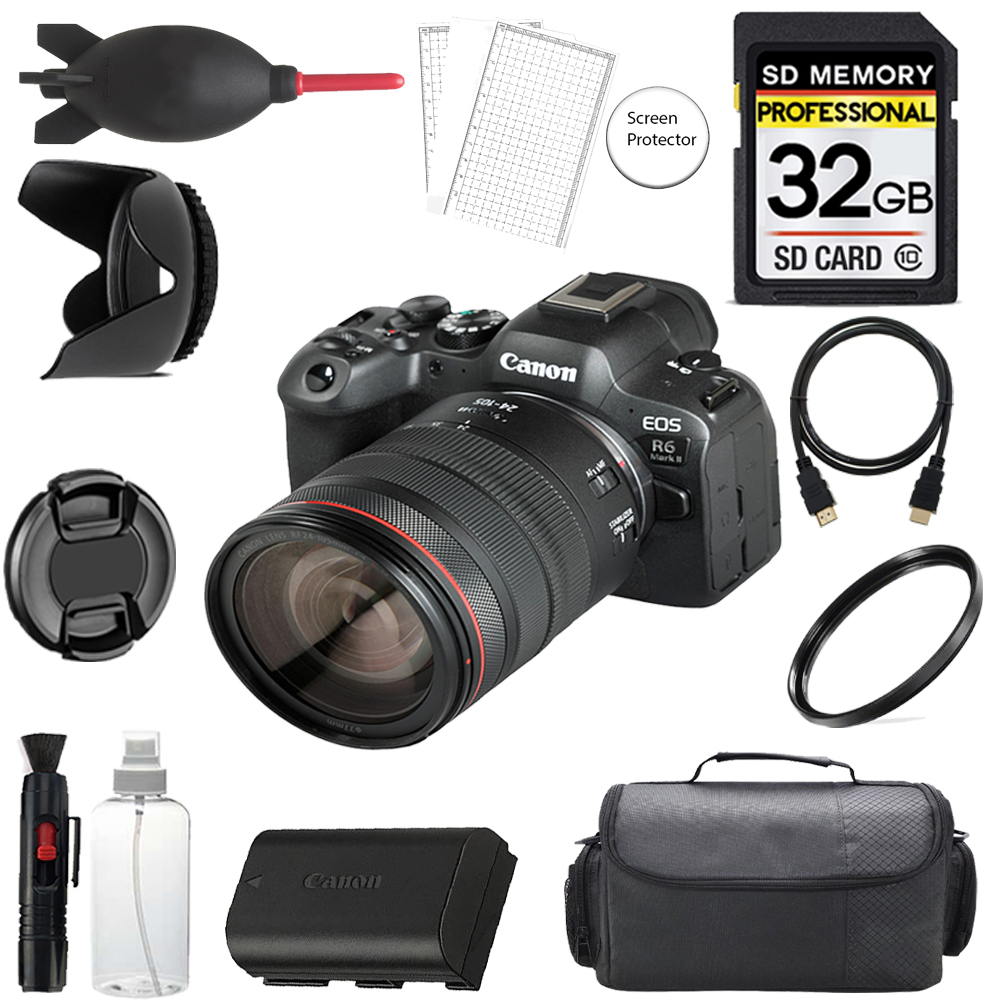EOS R6 II Camera +24-105mm IS USM Lens + 32GB + Bag+ UV Filter- Basic Kit *FREE SHIPPING*
