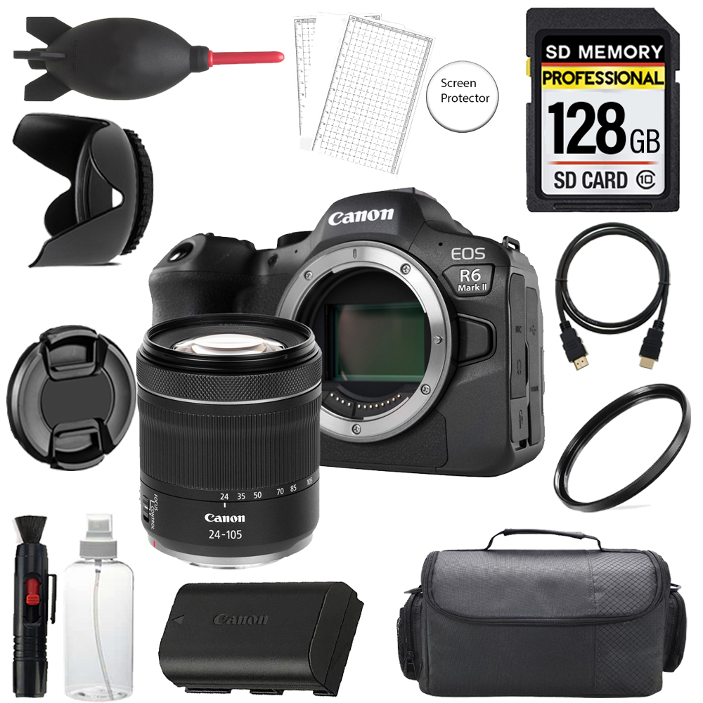 EOS R6 II Camera +24-105mm IS STM Lens + 128GB + Bag+ UV Filter- Basic Kit *FREE SHIPPING*