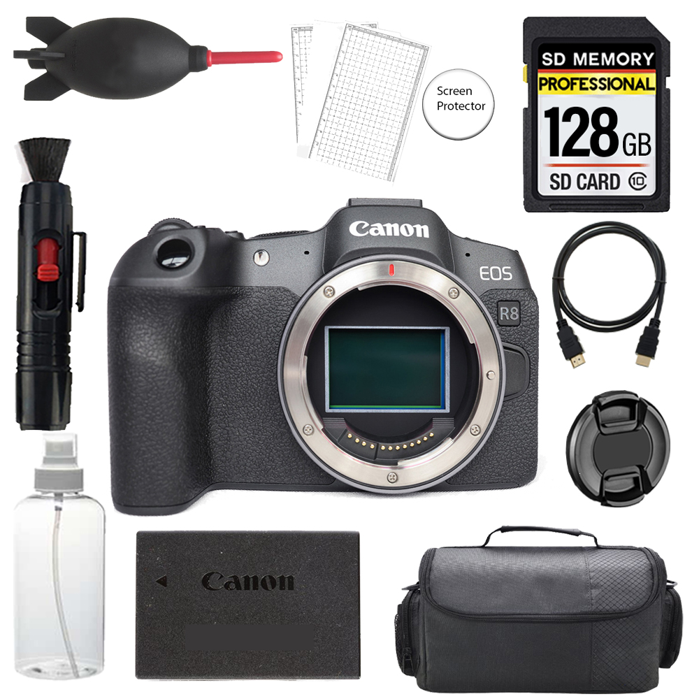 EOS R8 Mirrorless Camera (Body) + 128GB +Bag+ UV Filter-Basic Kit *FREE SHIPPING*