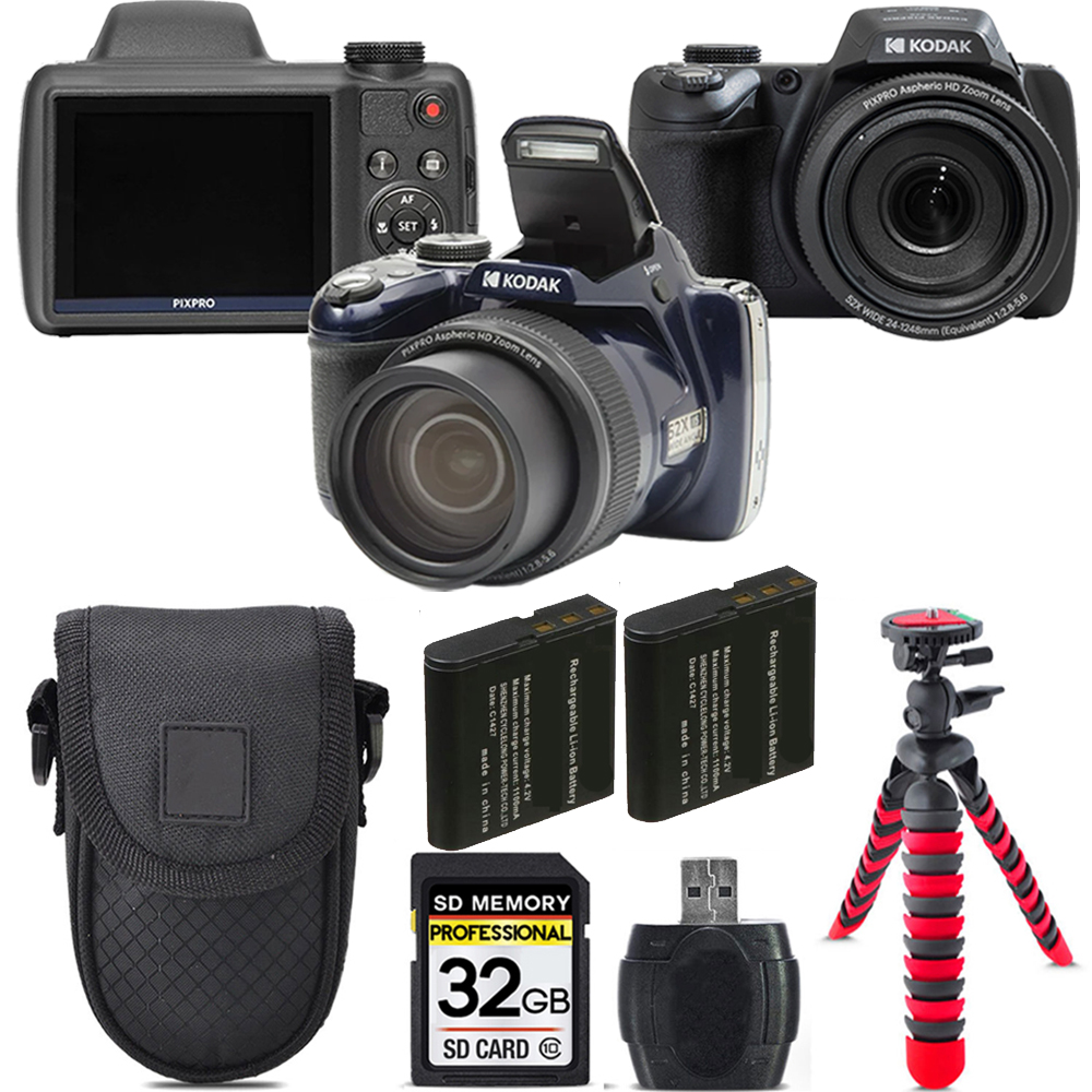 PIXPRO AZ528 Digital Camera (Black) Extra Battery +Tripod + Case -32GB Kit *FREE SHIPPING*