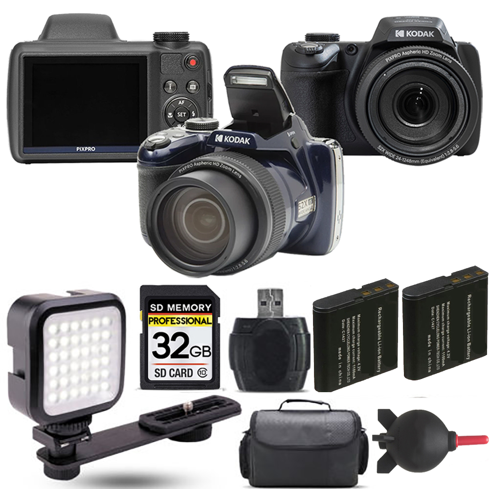 PIXPRO AZ528 Digital Camera (Black) Extra Battery + LED - 32GB Kit *FREE SHIPPING*
