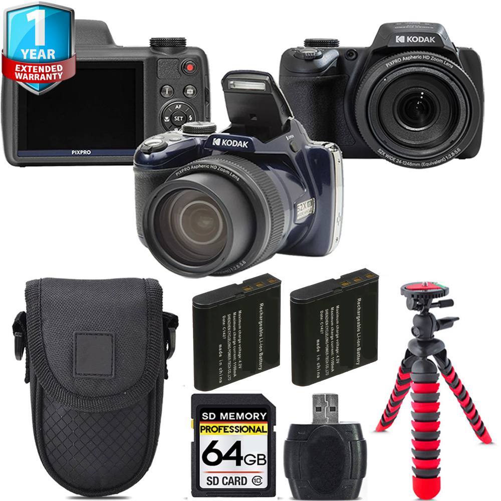 PIXPRO AZ528 Digital Camera (Black) + Extra Battery + 1 Yr Warranty -64GB *FREE SHIPPING*