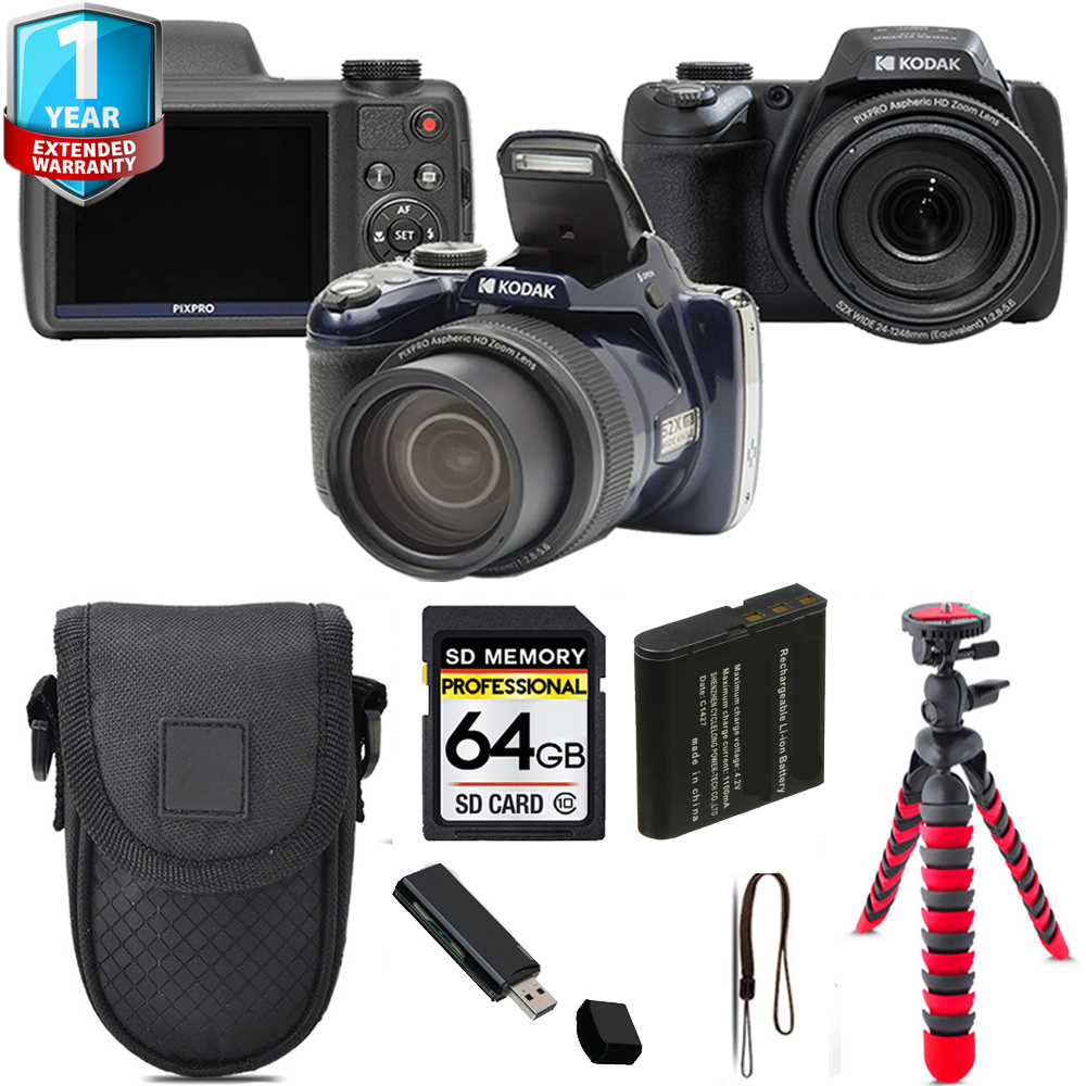 PIXPRO AZ528 Digital Camera (Black) Tripod + 1 Yr Warranty - 64GB Kit *FREE SHIPPING*