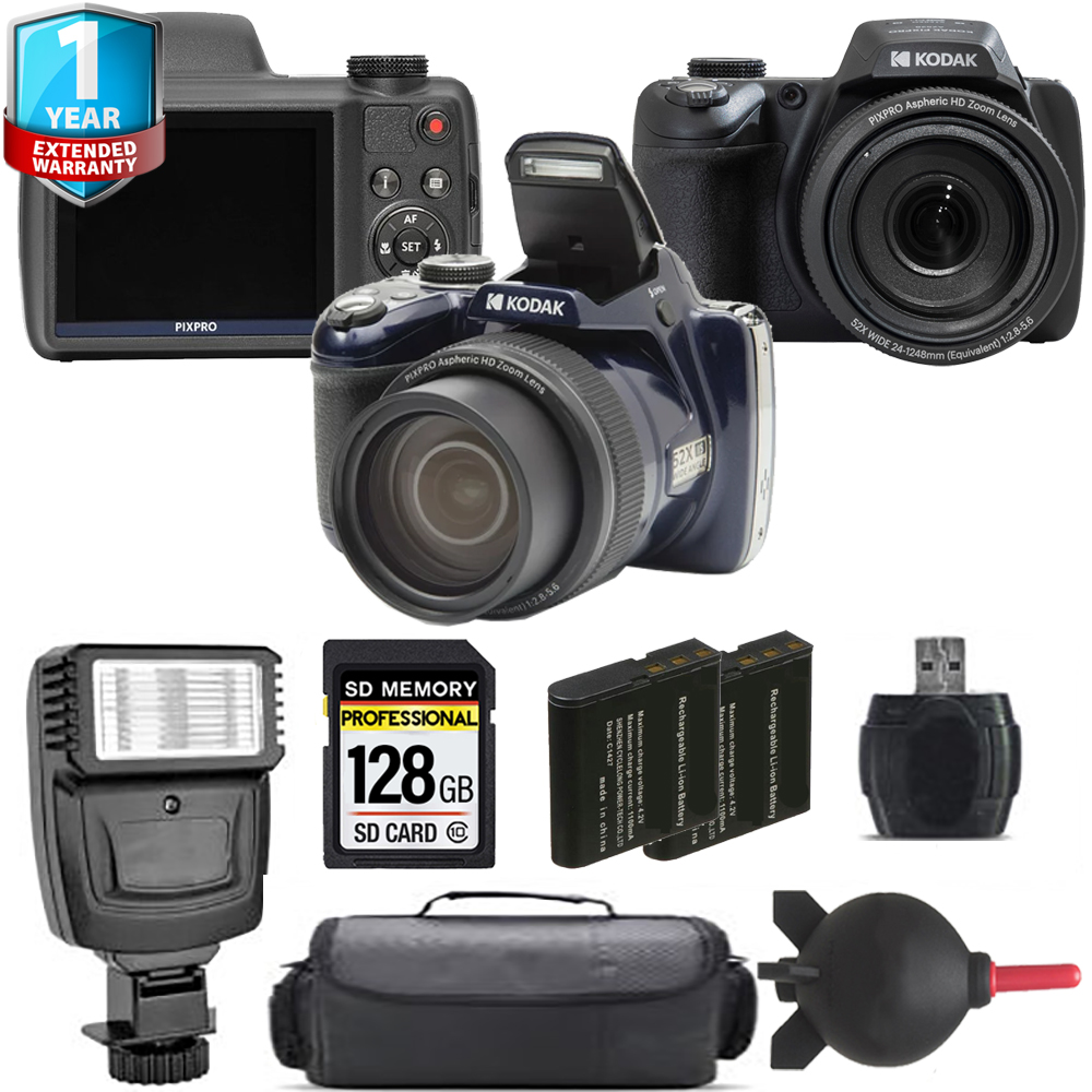 PIXPRO AZ528 Digital Camera (Black) Extra Battery + Flash+ 1 Yr Warranty *FREE SHIPPING*