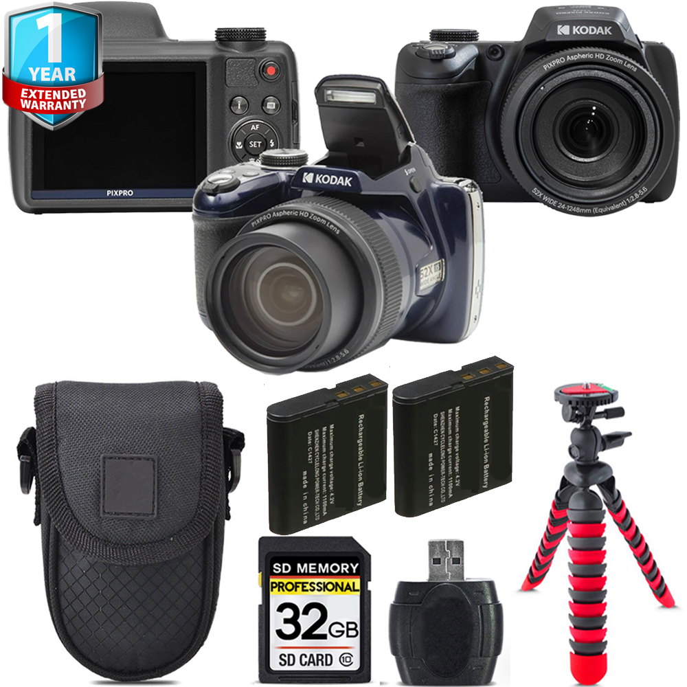 PIXPRO AZ528 Digital Camera (Black) 1 Yr Warranty +Tripod + Case -32GB Kit *FREE SHIPPING*