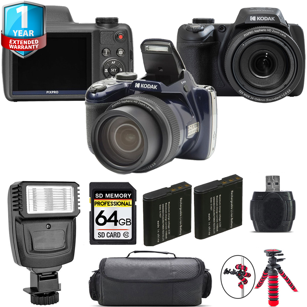 PIXPRO AZ528 Digital Camera (Black) 1 Yr Warranty + Flash - 64GB Kit *FREE SHIPPING*