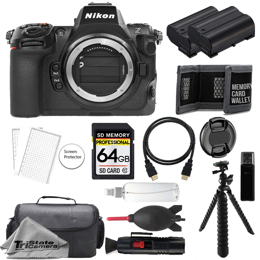 Z8 Mirrorless Camera (Body) 64GB + Extra Batt + Tripod- Accessory Kit *FREE SHIPPING*