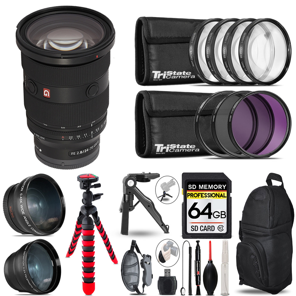 FE 24-70mm f/2.8 GM II Lens- 3 Lens Kit + Tripod +Backpack -64GB Kit *FREE SHIPPING*