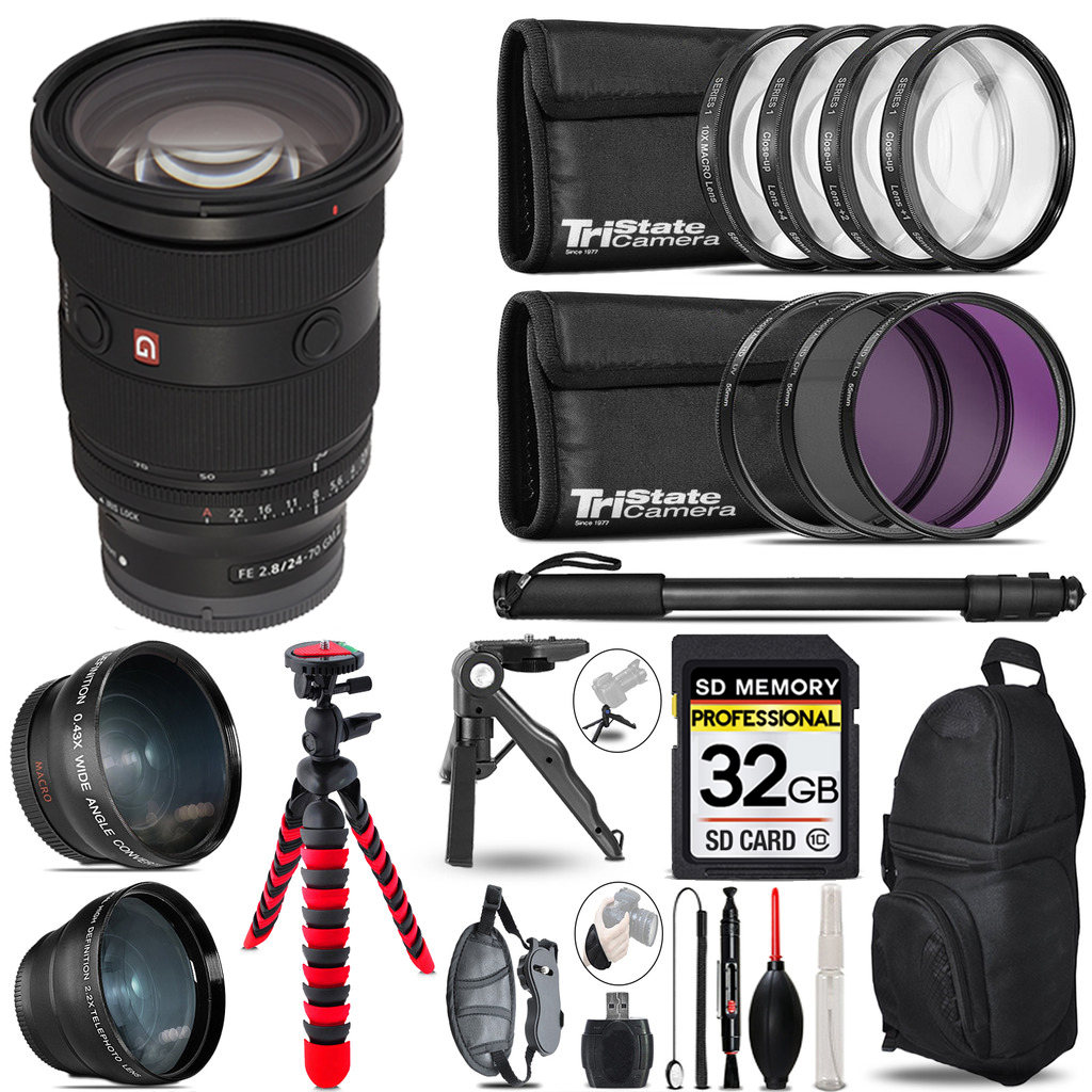 FE 24-70mm f/2.8 GM II Lens -3 Lens Kit +Tripod +Backpack - 32GB Kit *FREE SHIPPING*