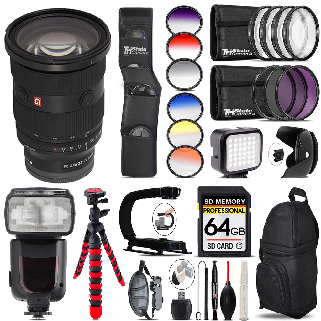 FE 24-70mm f/2.8 GM II Lens + LED Light - 64GB Accessory Bundle *FREE SHIPPING*