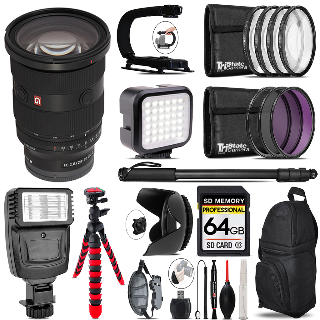 FE 24-70mm f/2.8 GM II Lens - Video Kit +  Flash - 64GB Accessory Bundle *FREE SHIPPING*