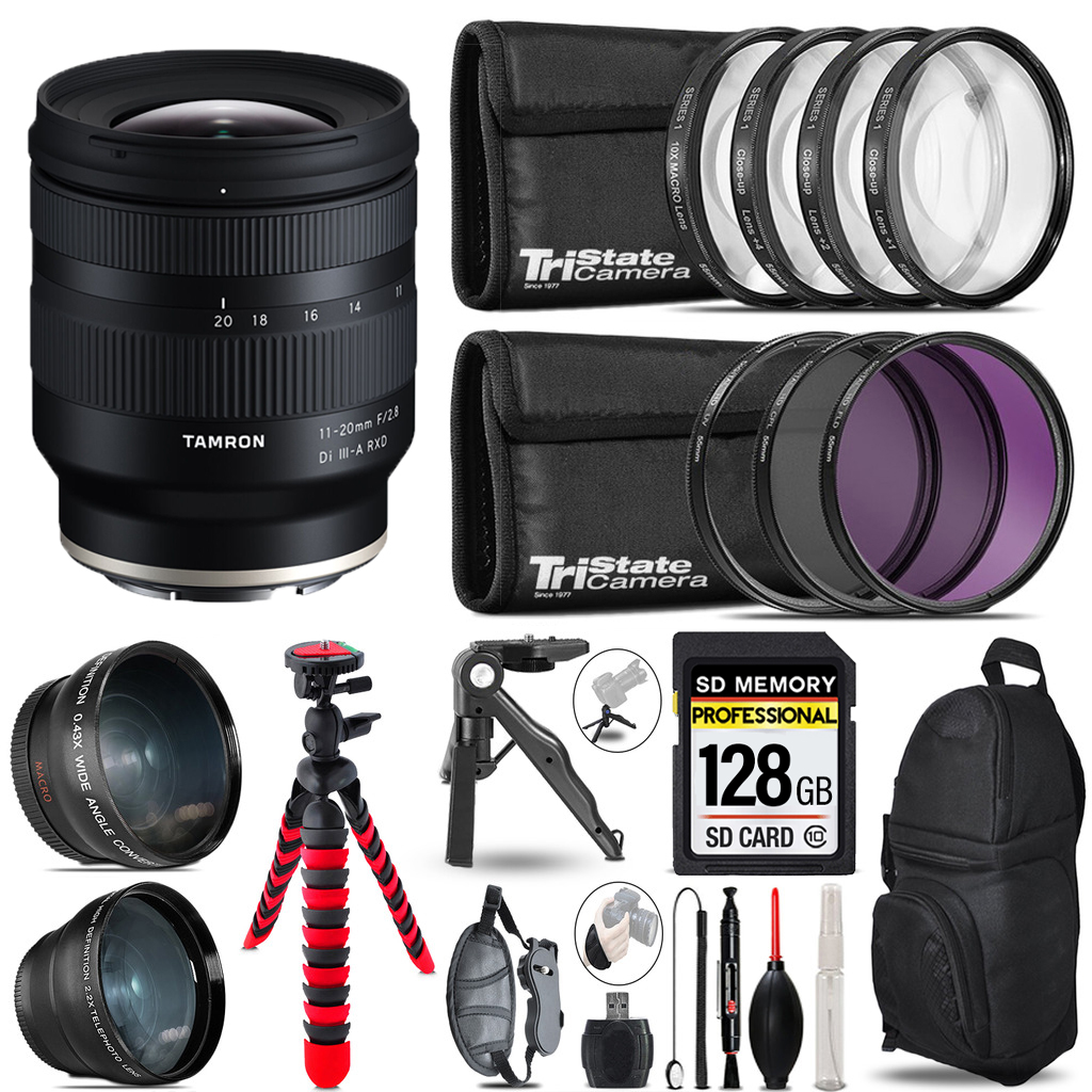 11-20mm f/2.8 Di III-A RXD Lens for 3 Lenses+Tripod +Backpack -128GB *FREE SHIPPING*