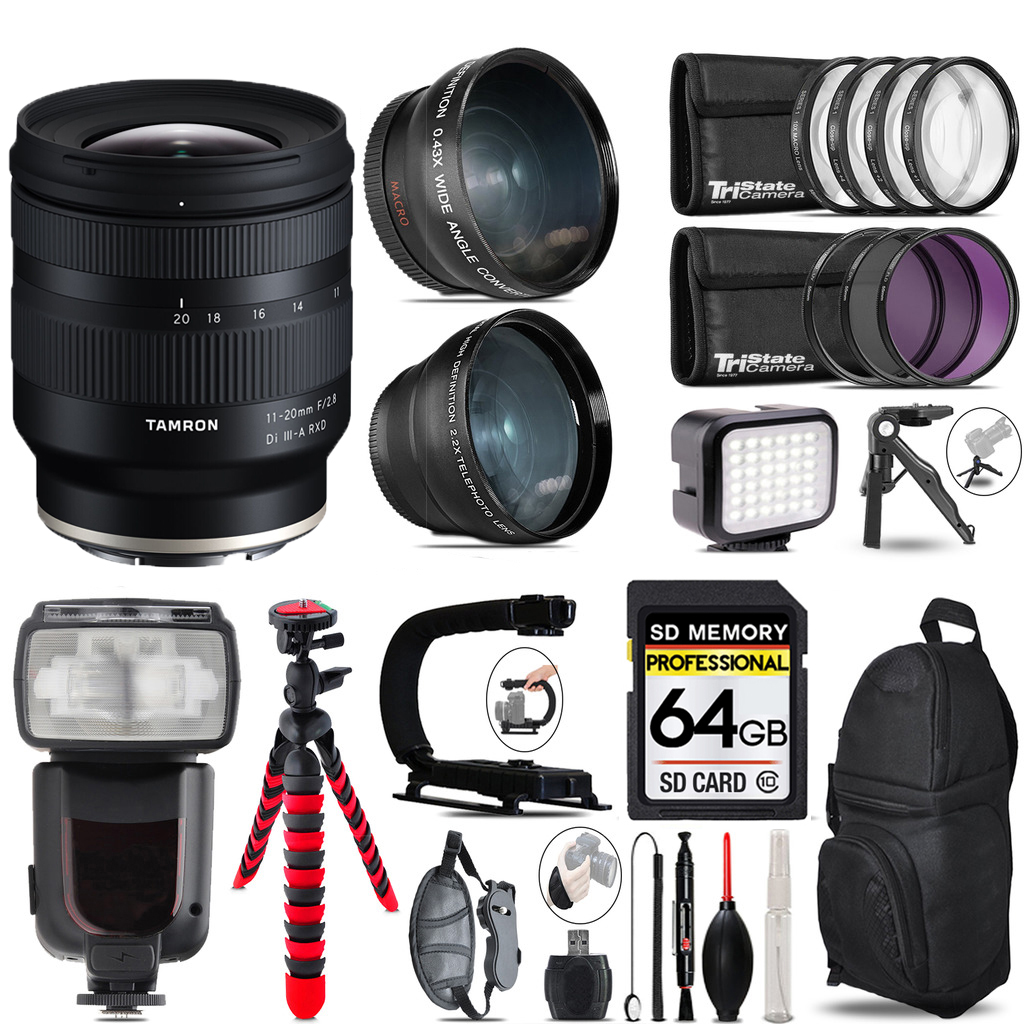 11-20mm f/2.8 Di III-A RXD Lens for E+ LED Light +Tripod -64GB Kit *FREE SHIPPING*