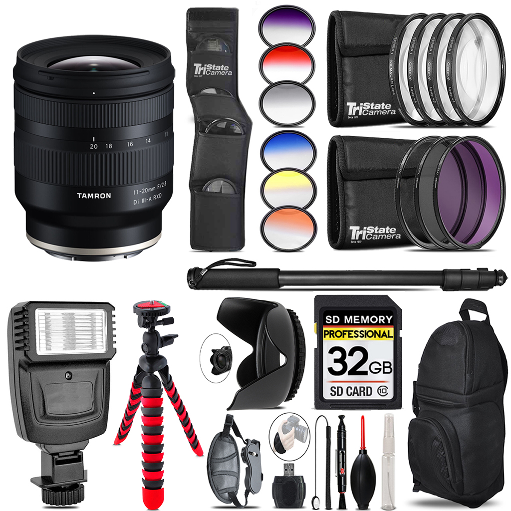 11-20mm f/2.8 III-A RXD Lens for +Flash +Color Filter Set -32GB Kit *FREE SHIPPING*