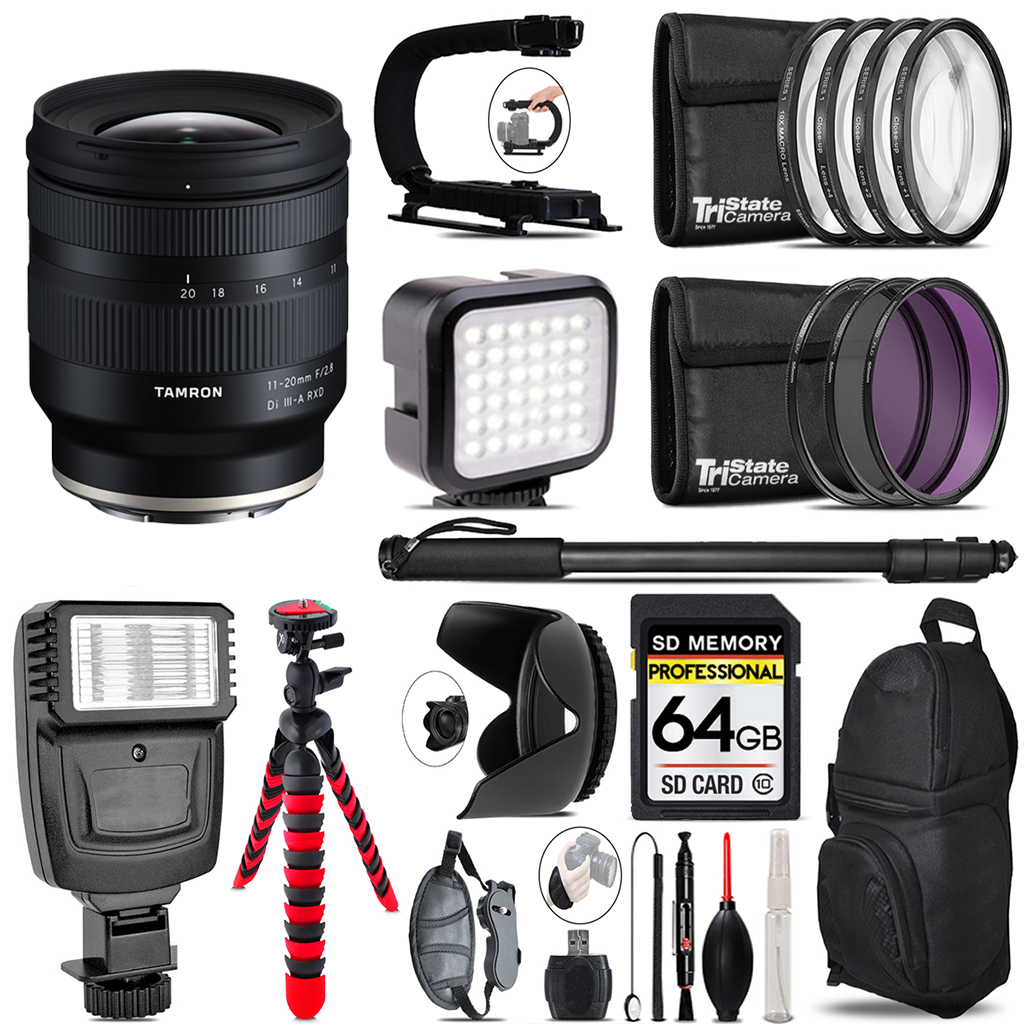 11-20mm f/2.8 III-A RXD Lens for -Video Kit +Flash, 64GB Kit Bundle *FREE SHIPPING*