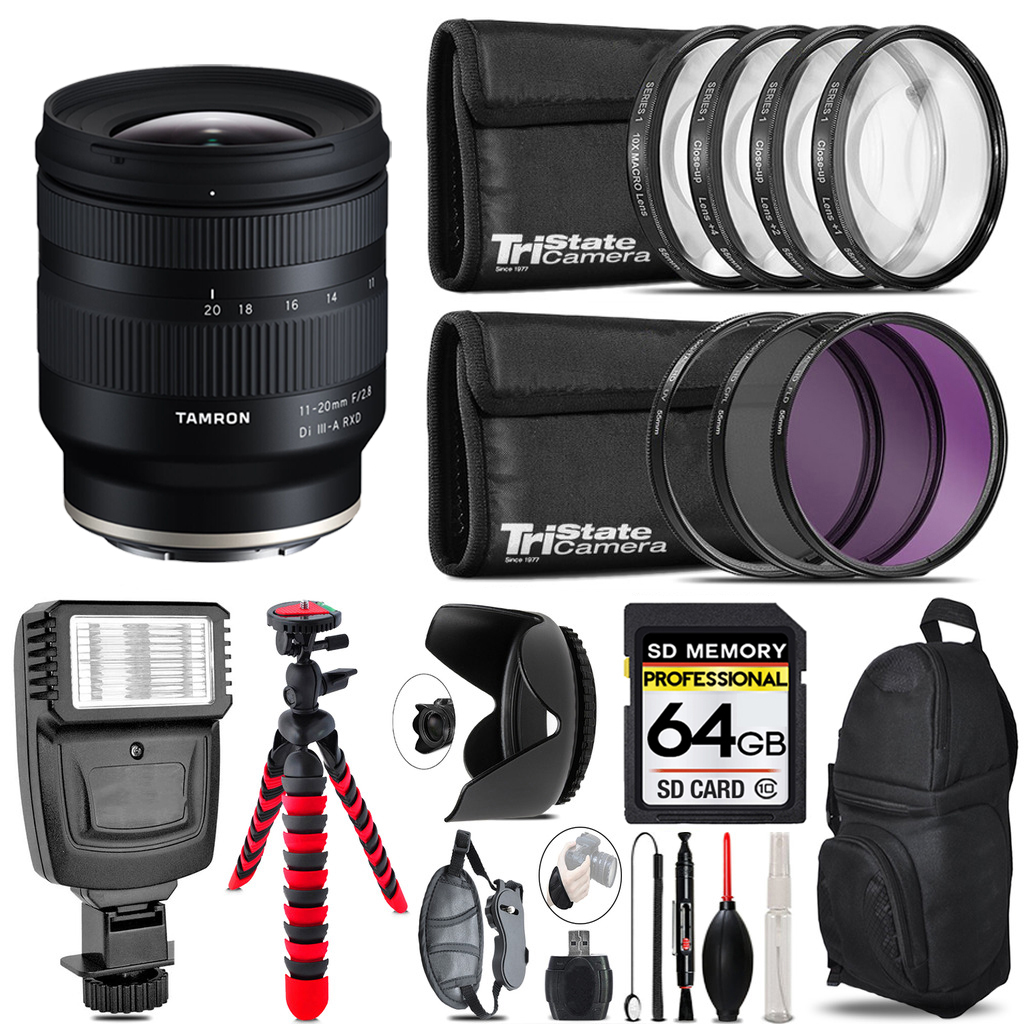 11-20mm f/2.8 III-A RXD Lens for + Flash + Tripod & More - 64GB Kit *FREE SHIPPING*