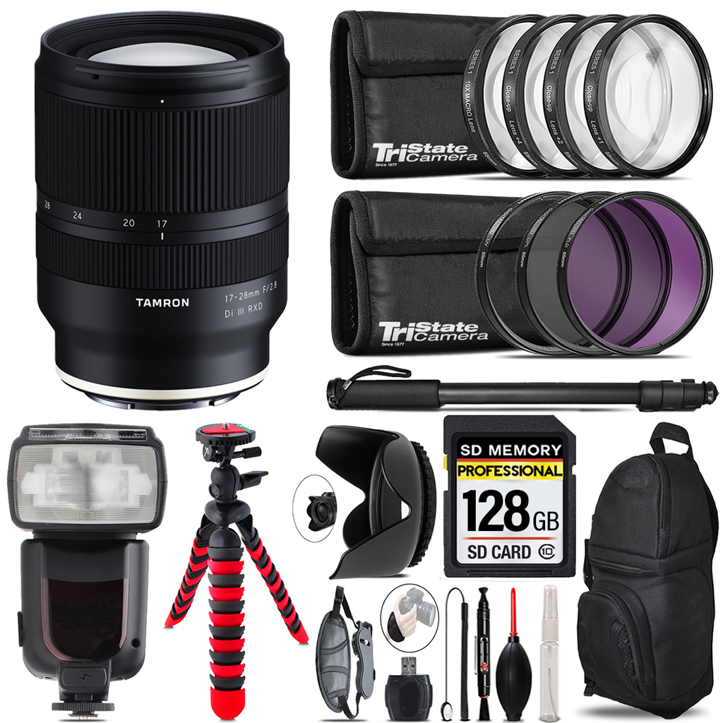 17-28mm f/2.8 III RXD Lens for E +7 Piece Filter & More - 128GB Kit *FREE SHIPPING*