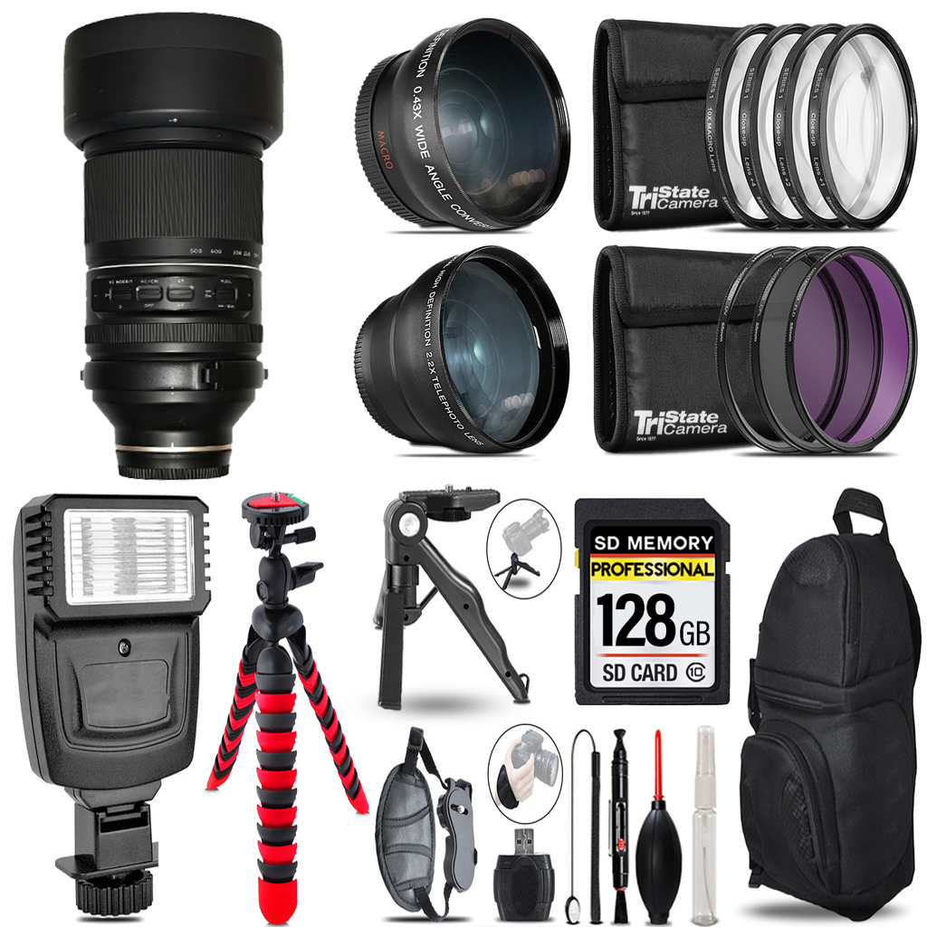 150-500mm f/5-6.7 III VXD Lens for 3 Lenses+ Flash+Tripod -128GB *FREE SHIPPING*